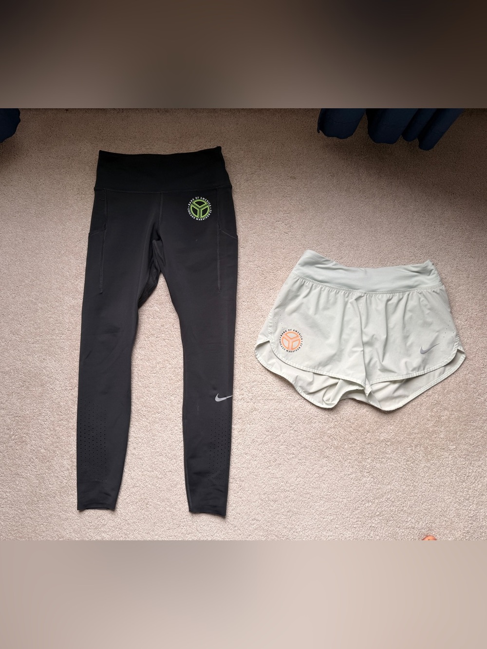 Nike Chicago Marathon 2022 Black Leggings & Running Shorts Set